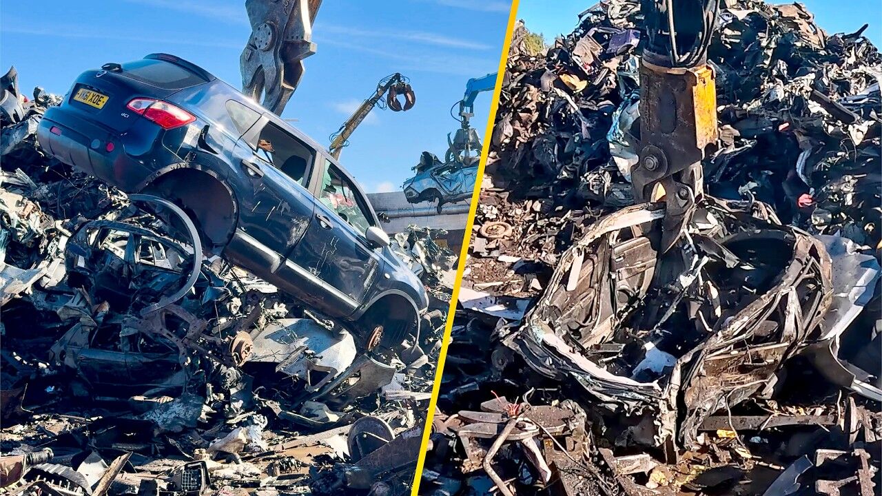 Кадър от видео: Dismantler Powerhand разкомплектова автомобил